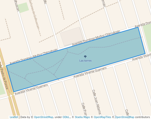 walking in Las torres map in Fray Bernardino De Sahagún (Ciudad Sahagún)