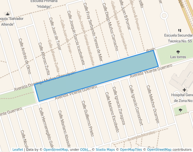 walking in Las torres map in Ciudad Sahagún