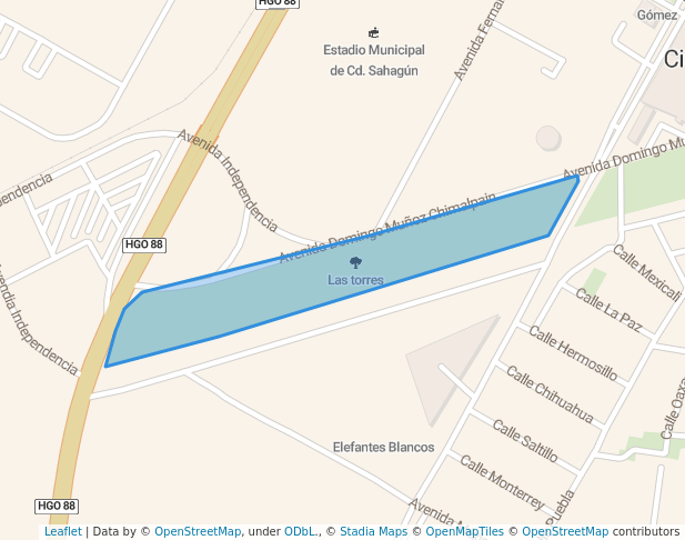walking in Las torres map in Ciudad Sahagún