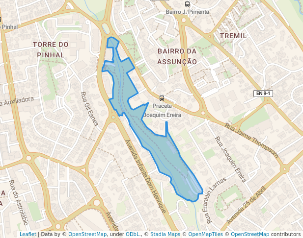 walking in Parque Urbano da Ribeira dos Mochos map in Cascais