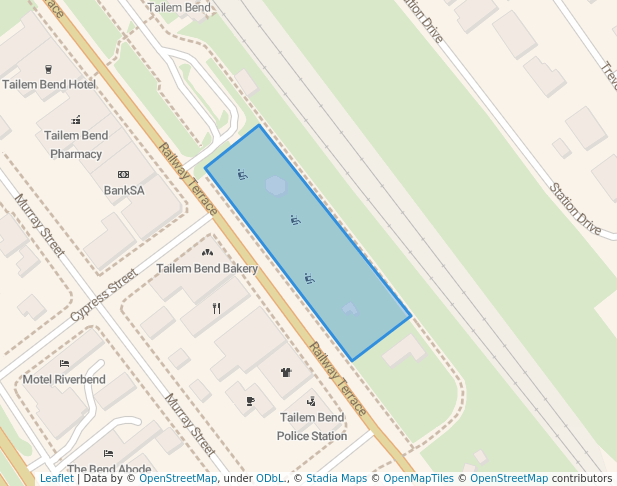 walking in Tailem Bend Train Park map in Tailem Bend