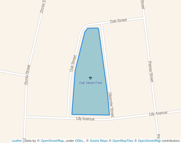 walking in Oak Street Park map in Lenasia