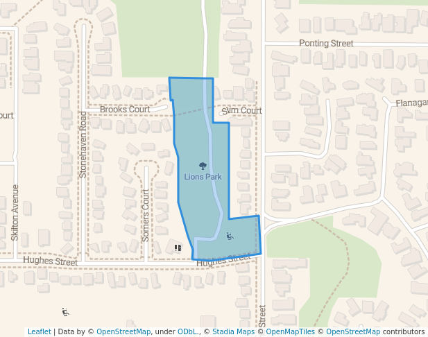walking in Lions Park map in Tatura