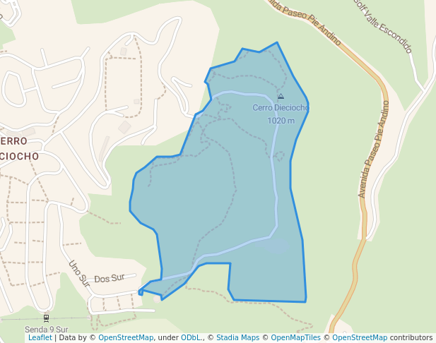 walking in Parque de la Chilenidad map in Lo Barnechea