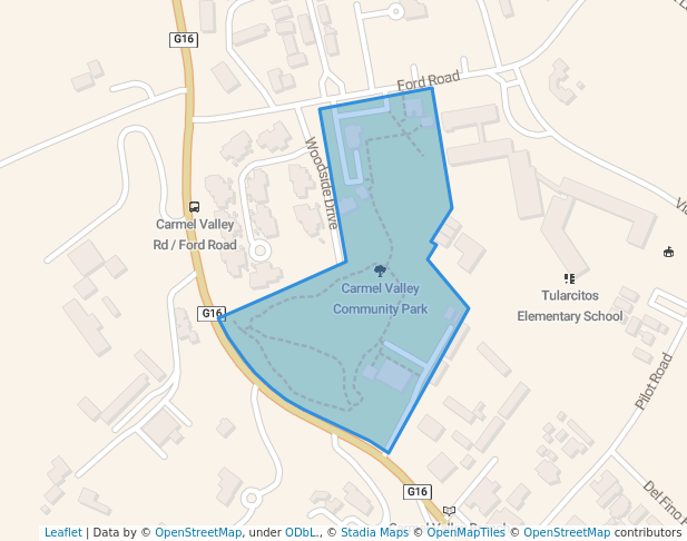 walking in Carmel Valley Community Park map in Carmel Valley