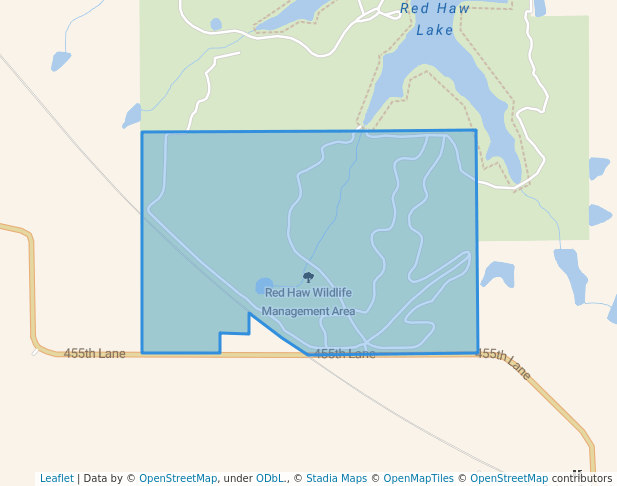 walking in Red Haw Wildlife Management Area map in Chariton
