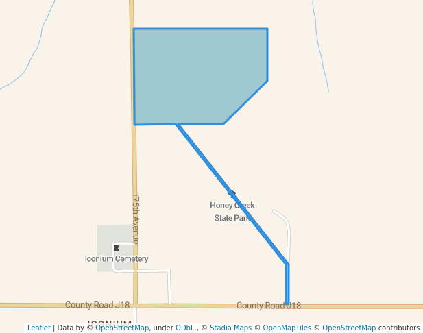 walking in Honey Creek State Park map in Moravia