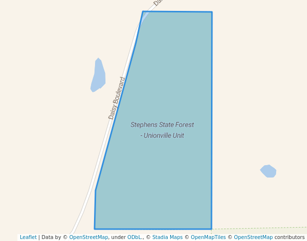 walking in Stephens State Forest - Unionville Unit map in Drakesville