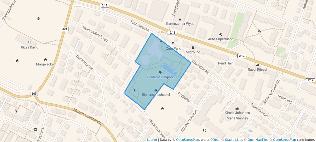 walking in Holderstüdelipark map in Muttenz