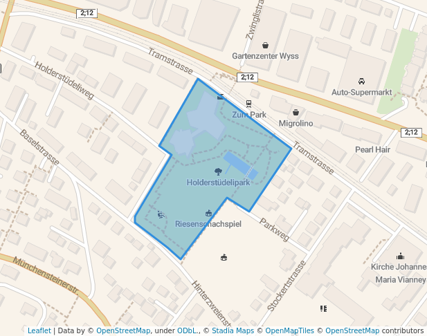 walking in Holderstüdelipark map in Muttenz