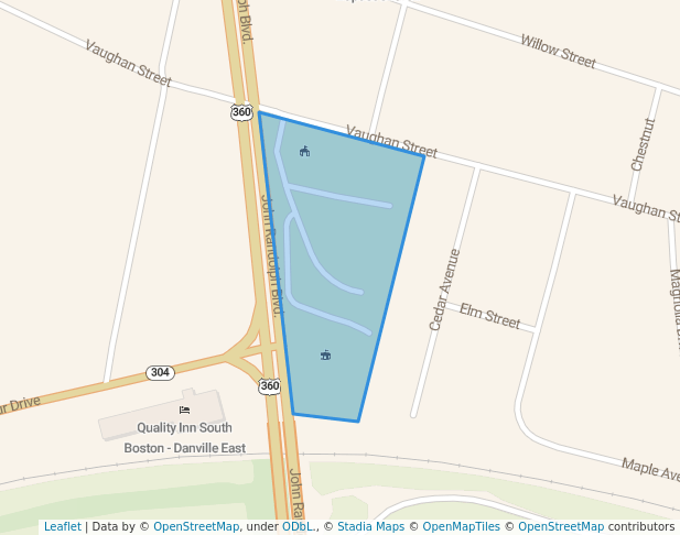 walking in Vaughan St. Park map in South Boston