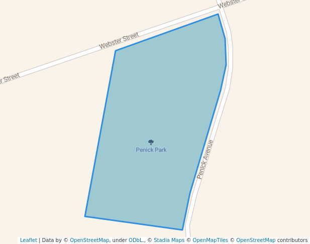 walking in Penick Park map in South Boston