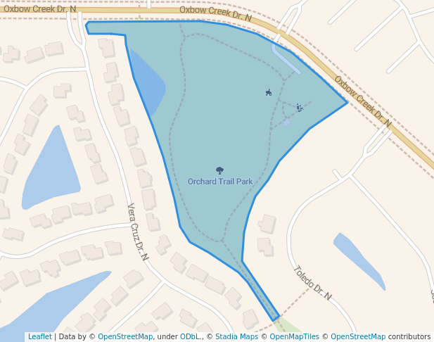 walking in Orchard Trail Park map in Brooklyn Park