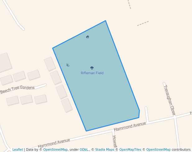 walking in Rifleman Field map in Haverfordwest