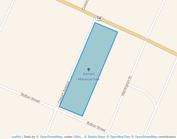 walking in Barnard Memorial Park map in Glennville