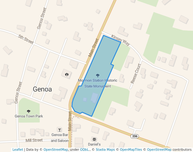 walking in Mormon Station Historic State Monument map in Carson City