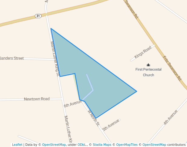 walking in Martin Luther King Junior Park map in Kilgore