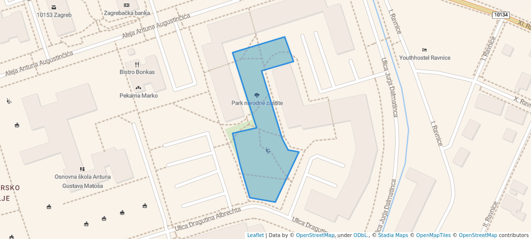 walking in Park narodne zaštite map in Zagreb