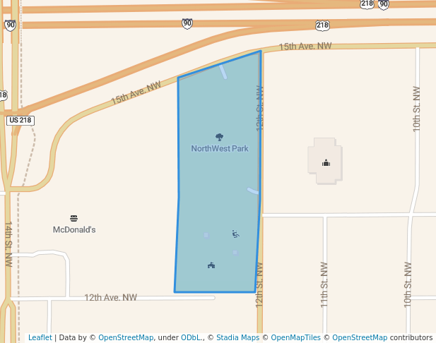 walking in NorthWest Park map in Austin