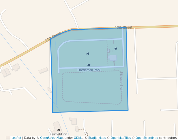 walking in Hardeman Park map in Bay City