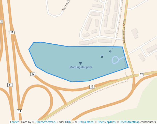 walking in Morningstar park map in Orillia