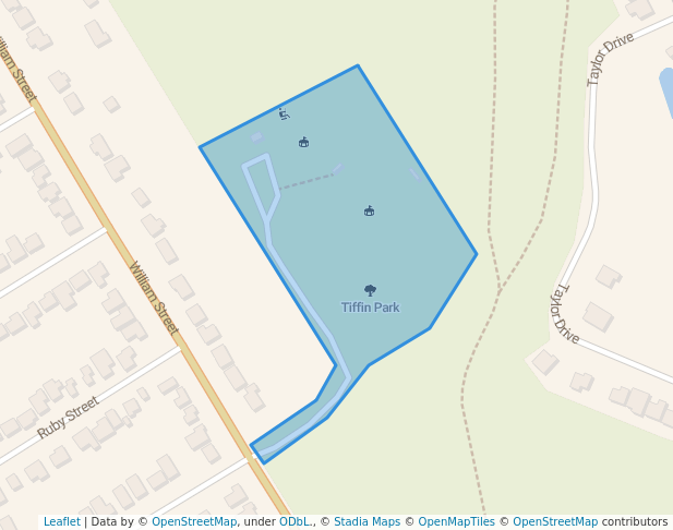 walking in Tiffin Park map in Midland