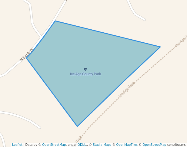 walking in Ice Age County Park map in Milton