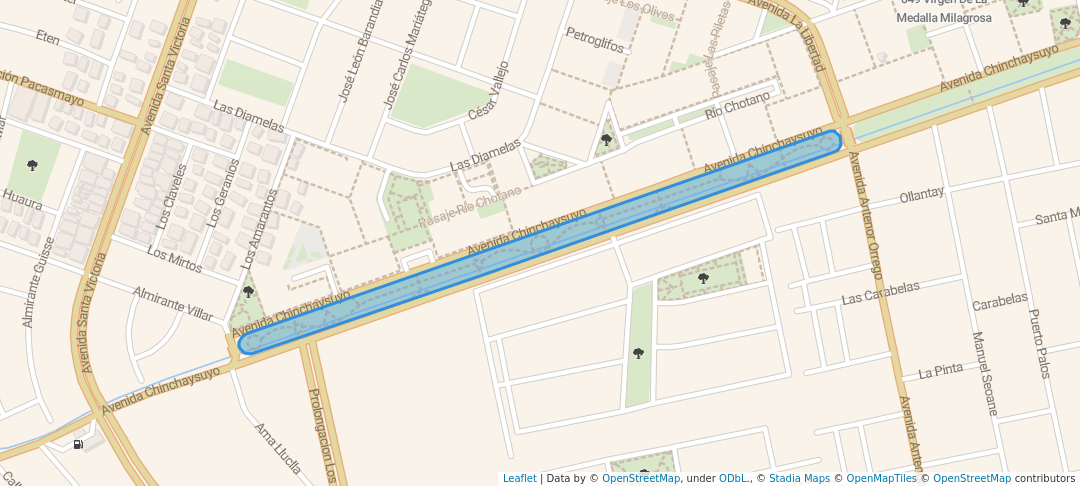 walking in Paseo Yortuque Etapa 2 map in La Victoria