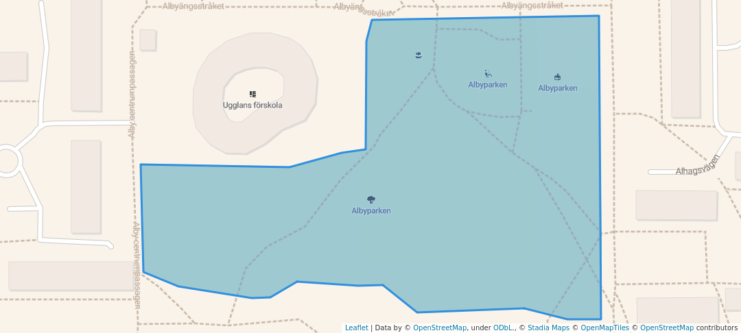 walking in Albyparken map in Botkyrka