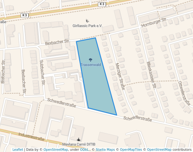 walking in Trassenwald map in Ludwigshafen am Rhein