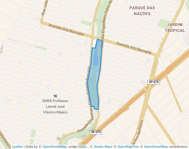 walking in Praça do Lago map in Indaiatuba