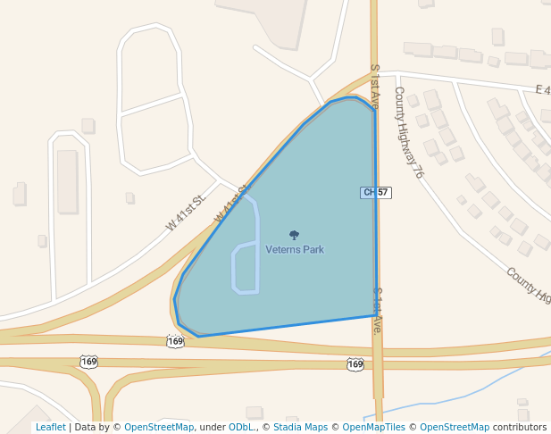 walking in Veterns Park map in Hibbing