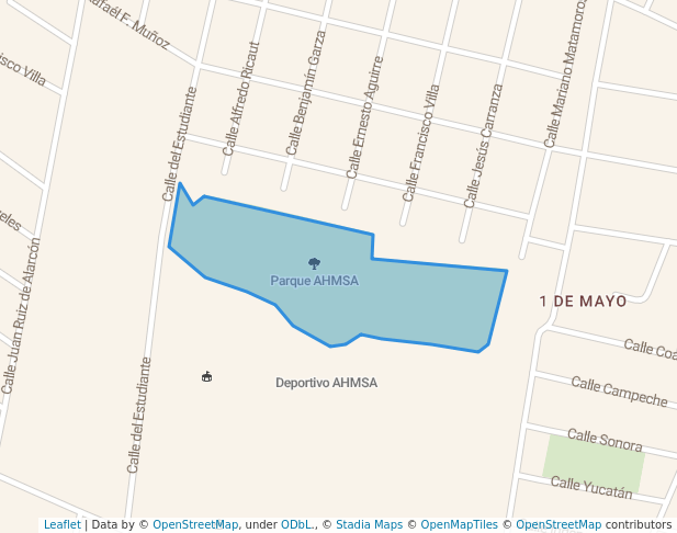 walking in Parque AHMSA map in Monclova