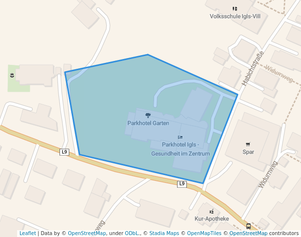 walking in Parkhotel Garten map in Innsbruck