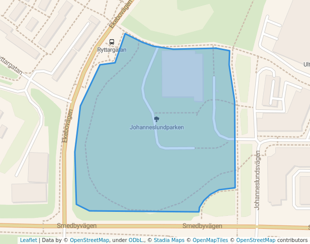 walking in Johanneslundparken map in Upplands Väsby