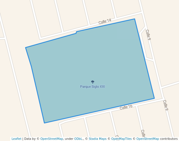 walking in Parque Siglo XXI map in Campeche