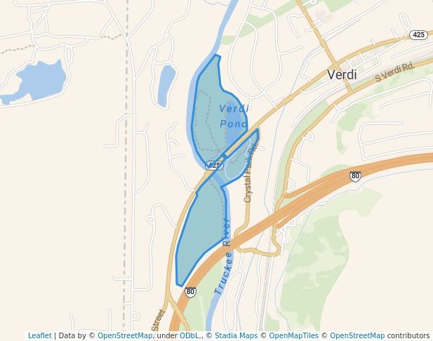 walking in Crystal Peak Park map in Verdi