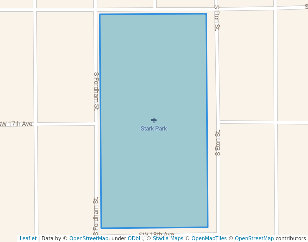 walking in Stark Park map in Perryton