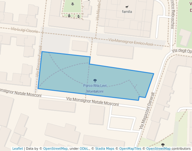 walking in Parco Rita Levi Montalcini map in Cremona