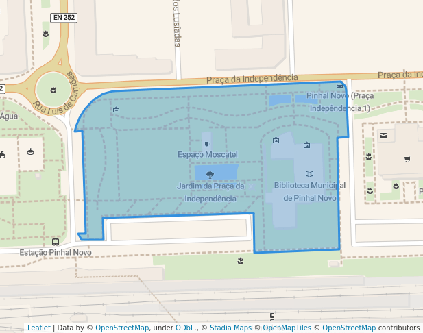 walking in Jardim da Praça da Independência map in Pinhal Novo