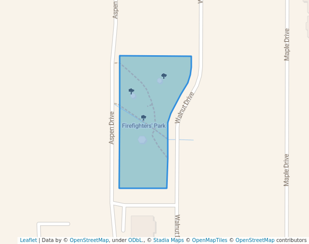 walking in Firefighters' Park map in Frederick