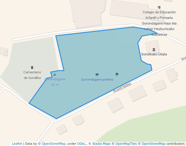 walking in Gorondagane parkea map in Izartza