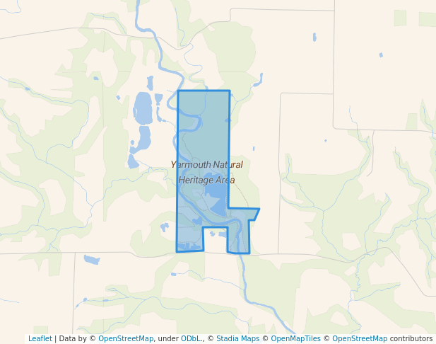 walking in Yarmouth Natural Heritage Area map in Aylmer