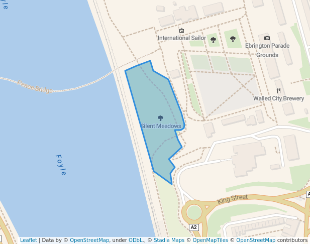 walking in Silent Meadows map in Derry