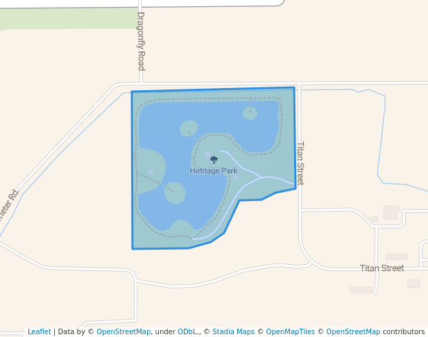 walking in Hetitage Park map in Rantoul
