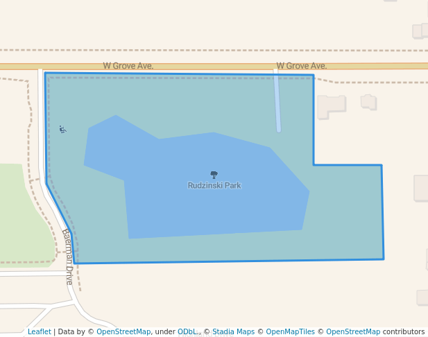 walking in Rudzinski Park map in Rantoul