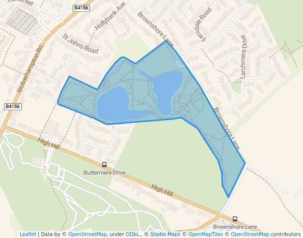 walking in Brownshore Lakes map in Essington