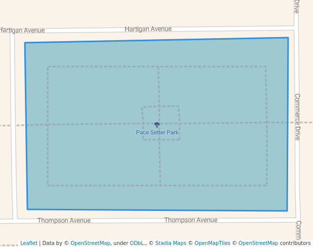 walking in Pace Setter Park map in Rantoul
