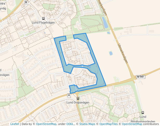 walking in Kollegieparken map in Lund