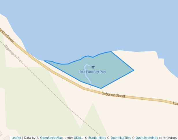 walking in Red Pine Bay Park map in Braeside